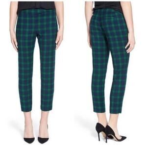 NWT Vineyard Vines Sz 4 Wool Navy Tartan Plaid Ankle Pants. Lined Mid Rise $148